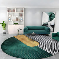 Rug Polyester Round Geometric Pattern Modern Style | Floran