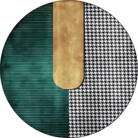 Rug Polyester Round Geometric Pattern Modern Style | Floran