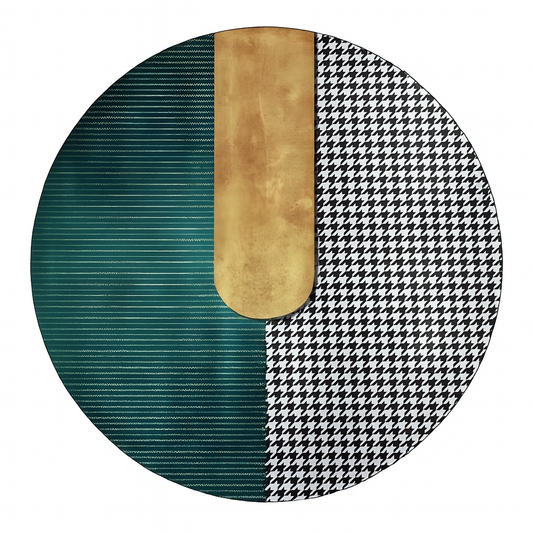Rug Polyester Round Geometric Pattern Modern Style | Floran