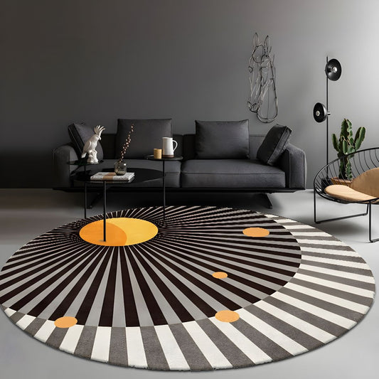 Rug Round with Geometric Pattern Modern Glam | Selaro