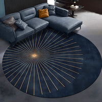 Rug Round with Radiating Lines Modern Glam | Lomira