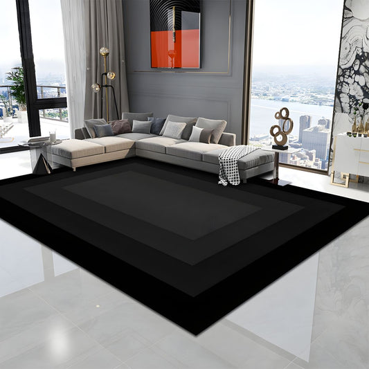 Rug in Black Polyester Ombre Nordic Design | Elvano