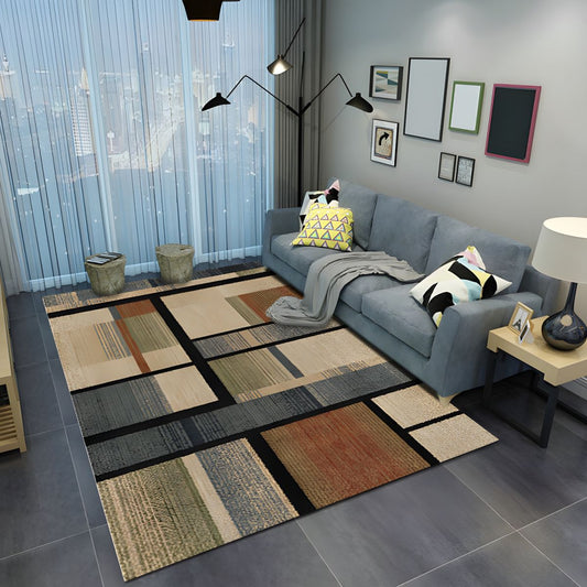 Rug with Block Geometric Pattern for Modern Interiors | Tavero