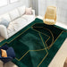 Rug with Geometric Pattern Emerald Green Glam Style | Velmor