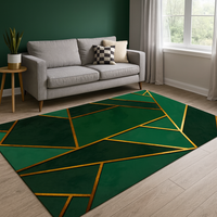 Rug with Geometric Pattern Glam Modern Style | Zeynor