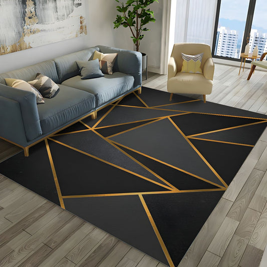 Rug with Geometric Pattern Modern Living Room | Veynor
