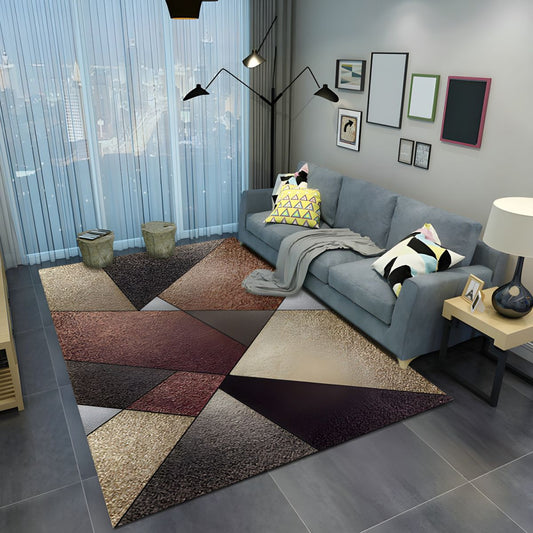 Rug with Geometric Triangular Pattern Modern Living Room | Calvion