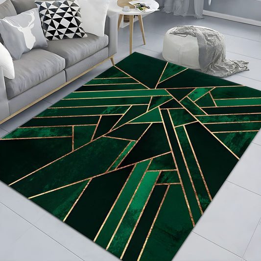 Rug with Golden Details Modern Glam Interior | Marzen