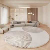 Rug with Lambswool Nordic Circular Pattern Round | Veyric