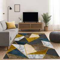 Rug with Multicolour Geometric Design for Living Room | Fenaro