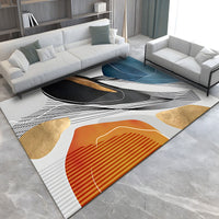 Rug with Orange and Black Abstract Modern Style | Arlivo