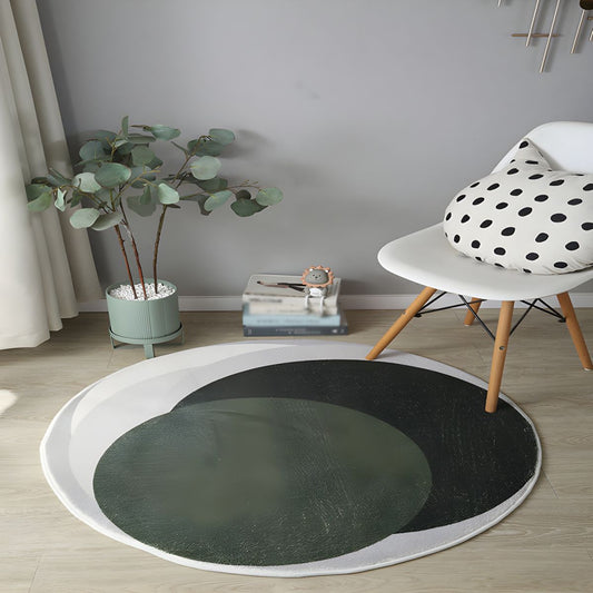 Rug with Polyester Anti-Slip Abstract Circle Design | Ferano
