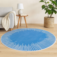 Rug with Polyester Anti-Slip Contemporary Geometric | Luvora