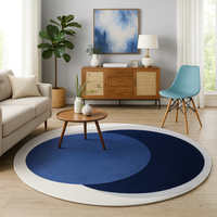 Rug with Polyester Anti-Slip Graphic Circle Style | Lumaro
