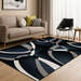 Rug with Polyester Fibre Modern Geometric Design | Solvra