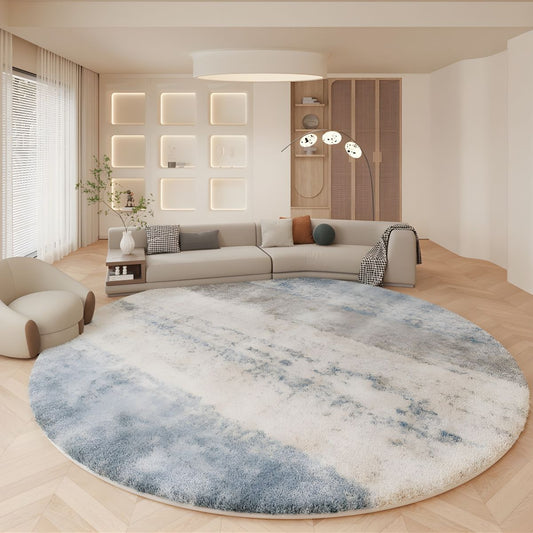 Rug with Soft Lambswool Nordic Abstract Round | Norvane