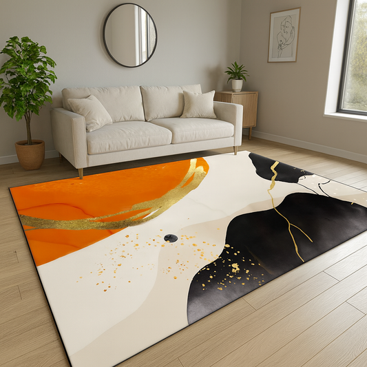 Rug with Washable Polyester Abstract Modern Interior | Tivaro