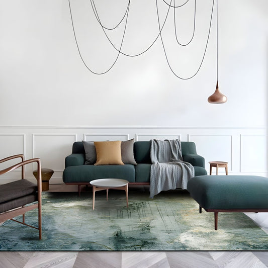 Rug with Washable Polyester Industrial Style | Zenvor