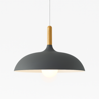 Scandinavian Pendant Light Oak Metal Minimalist Design | Eronis
