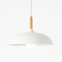 Scandinavian Pendant Light Oak Metal Minimalist Design | Eronis