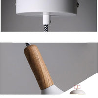 Scandinavian Pendant Light Oak Metal Minimalist Design | Eronis