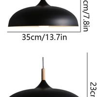 Scandinavian Pendant Light Oak Metal Minimalist Design | Eronis