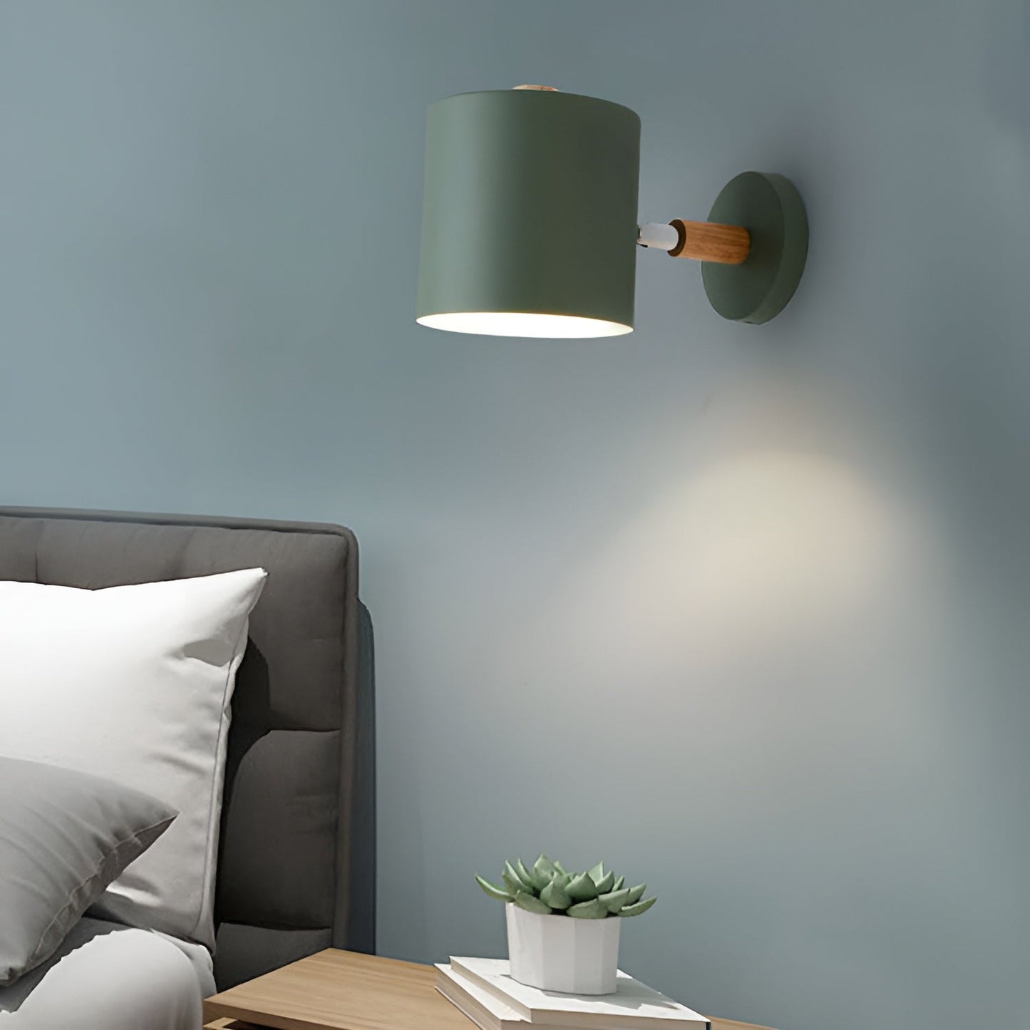 Scandinavian Wall Light Adjustable 90° Wood Metal | Olvaro