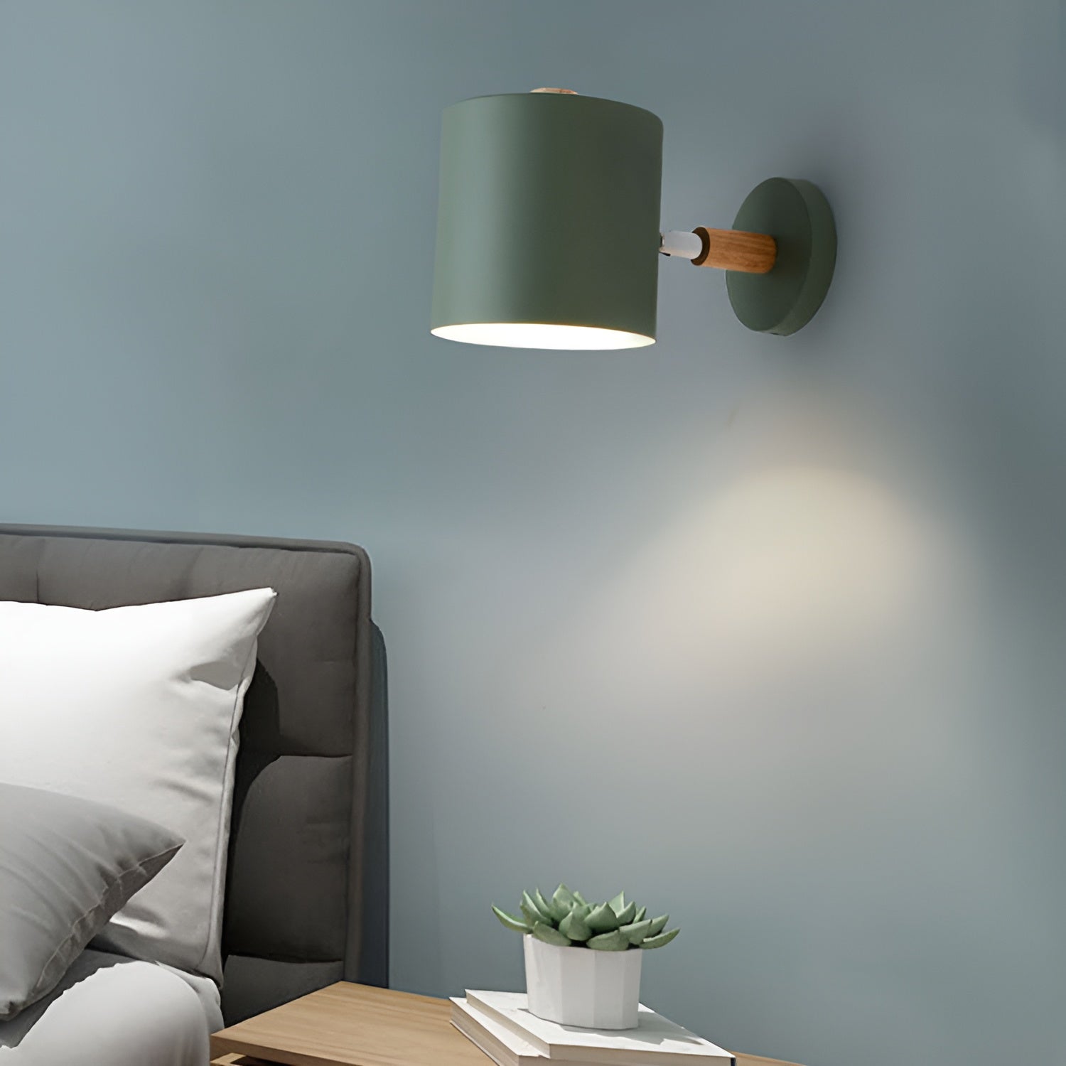 Scandinavian Wall Light Adjustable 90° Wood Metal | Olvaro