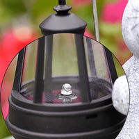 Solar Cat Garden Statue with Lantern Light | Felino