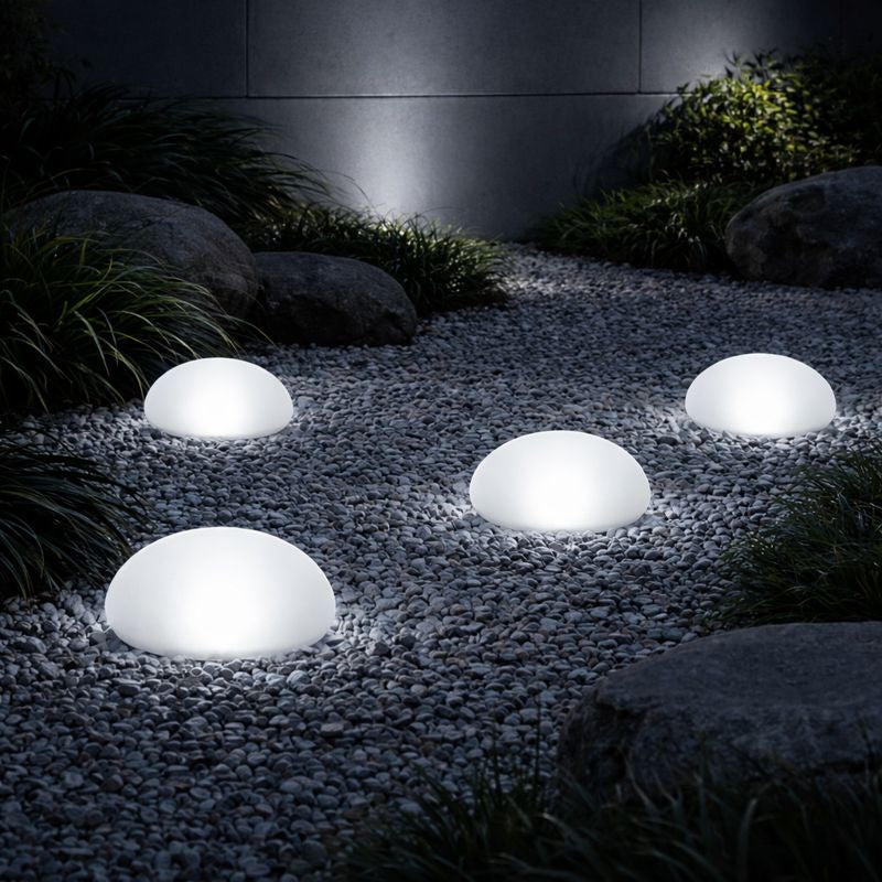 Solar Frosted Globe Ground Light Outdoor | Toldan