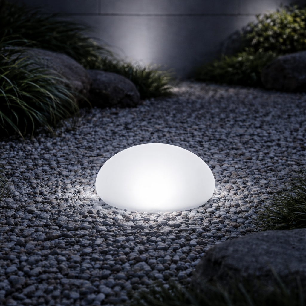 Solar Frosted Globe Ground Light Outdoor | Toldan