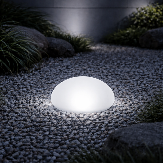 Solar Frosted Globe Ground Light Outdoor | Toldan