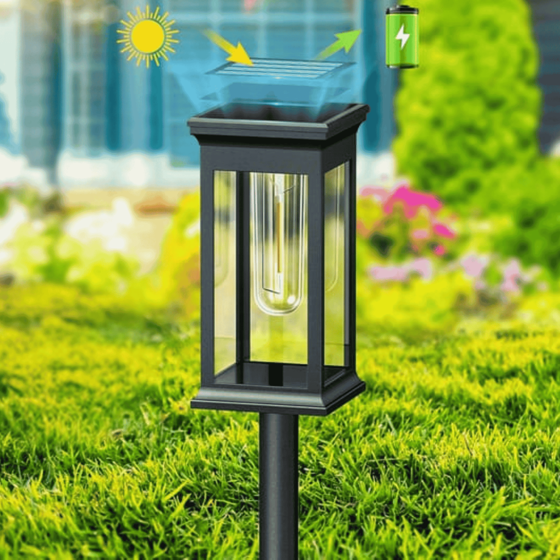 Solar LED Lantern Path Light Outdoor ABS | Polvaxi