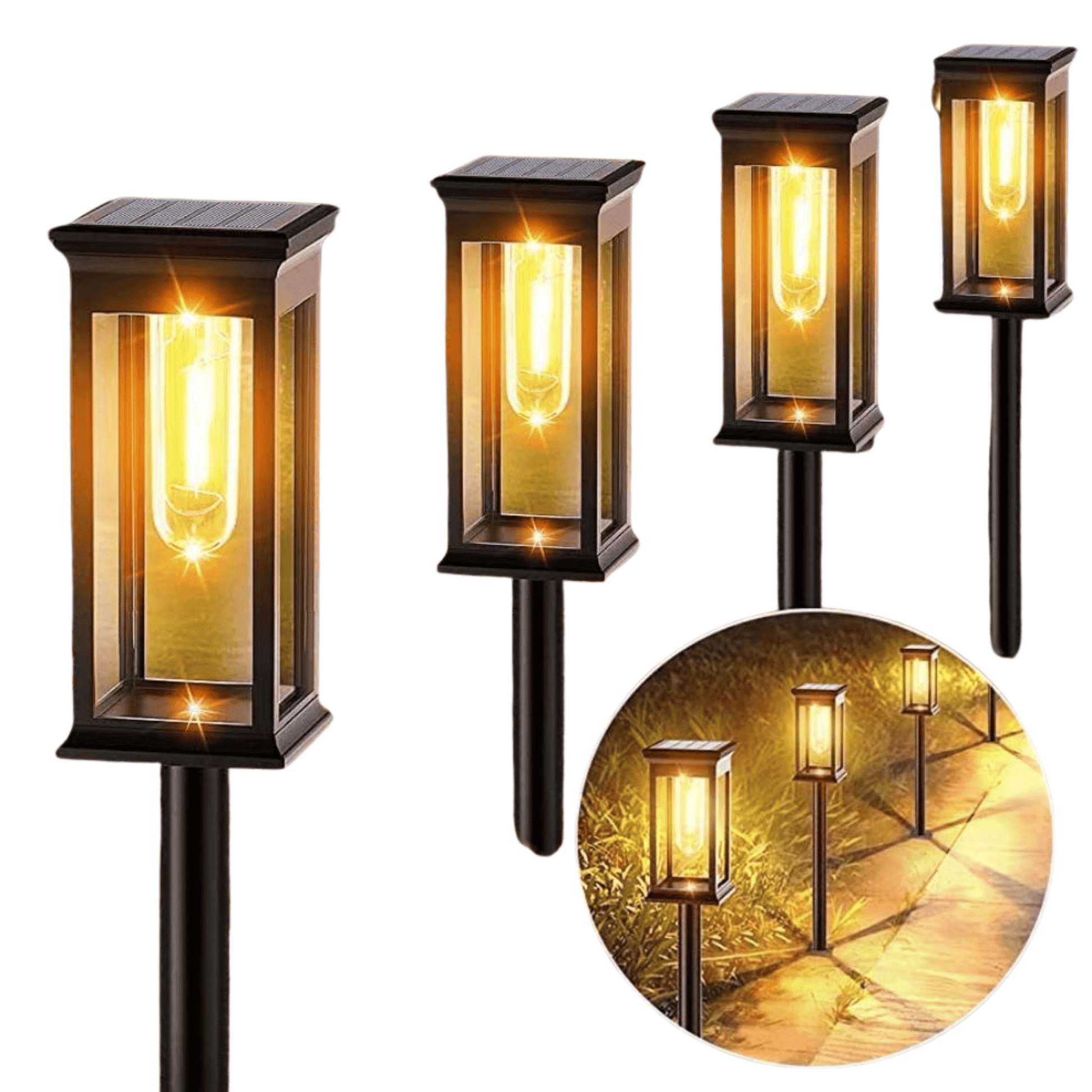 Solar LED Lantern Path Light Outdoor ABS | Polvaxi