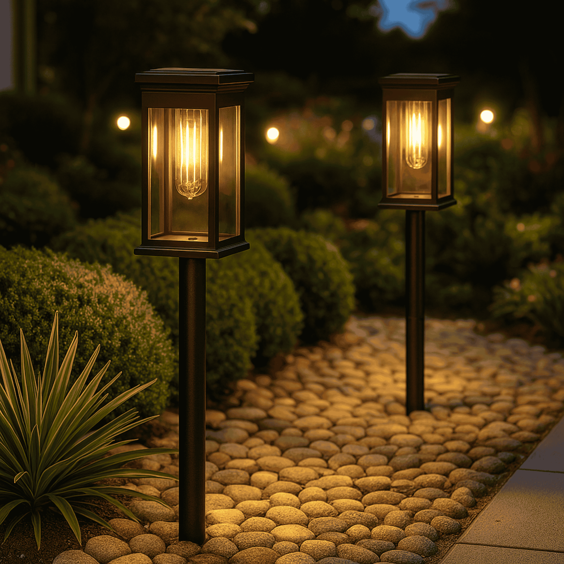 Solar LED Lantern Path Light Outdoor ABS | Polvaxi