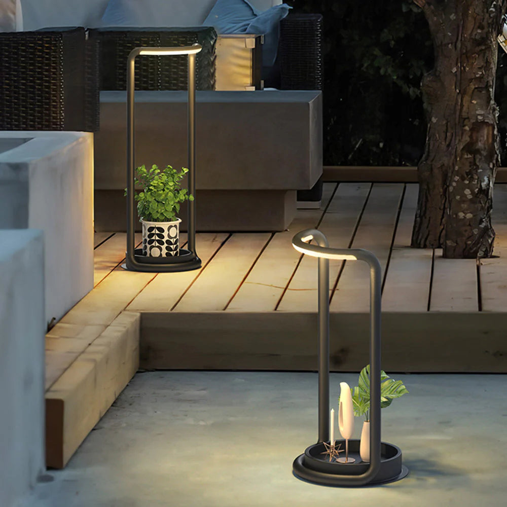 Solar LED Rectangular Outdoor Floor Lamp Garden Light | Revelo