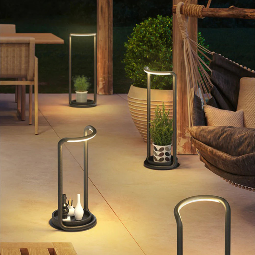 Solar LED Rectangular Outdoor Floor Lamp Garden Light | Revelo