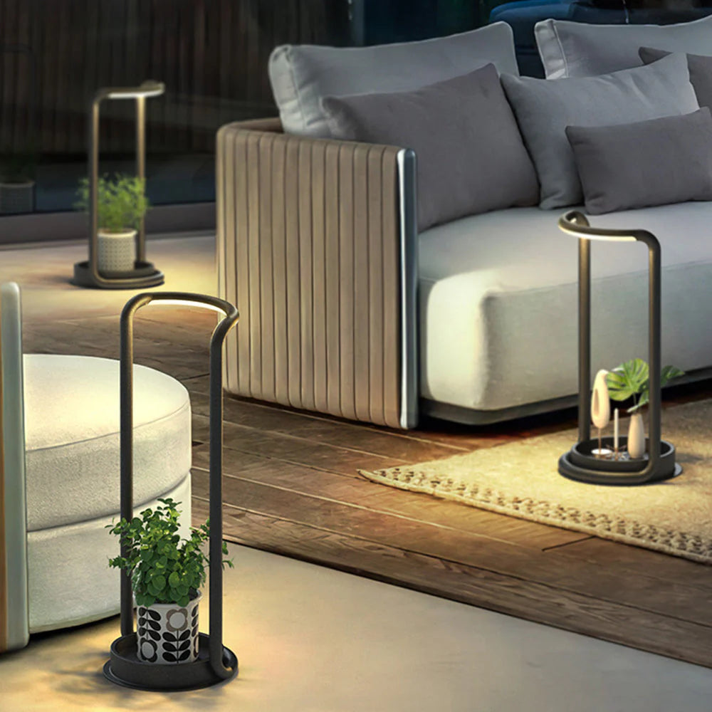 Solar LED Rectangular Outdoor Floor Lamp Garden Light | Revelo