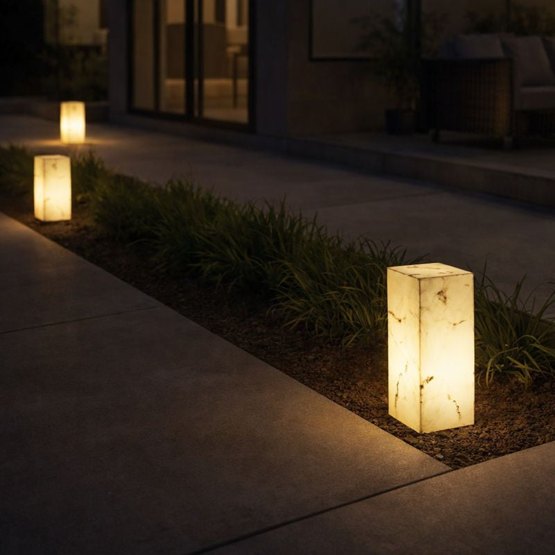 Solar Marble Cube Garden Light Outdoor Modern Design | Solvexi