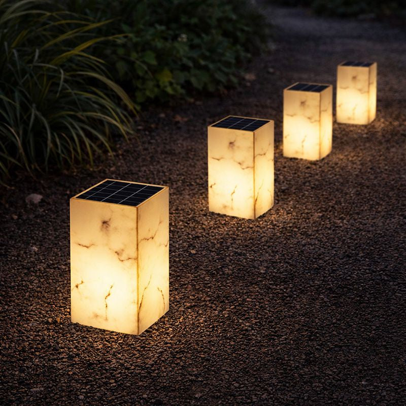 Solar Marble Cube Garden Light Outdoor Modern Design | Solvexi