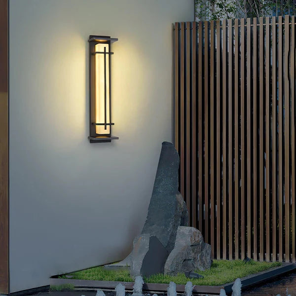 Stainless Steel Outdoor Wall Light Alabaster Look | Raylux