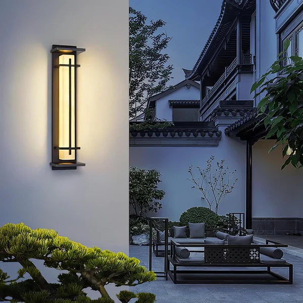Stainless Steel Outdoor Wall Light Alabaster Look | Raylux