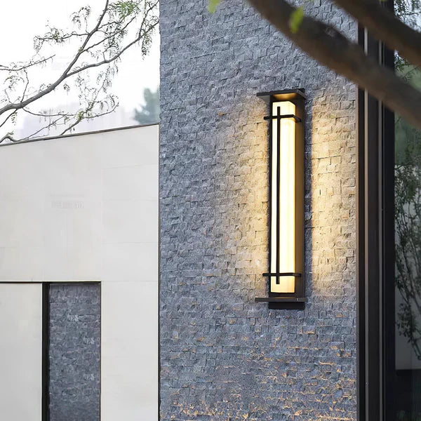 Stainless Steel Outdoor Wall Light Alabaster Look | Raylux
