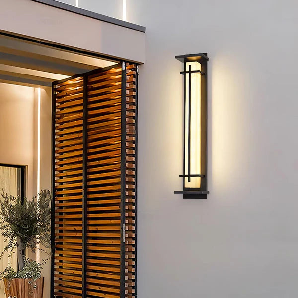 Stainless Steel Outdoor Wall Light Alabaster Look | Raylux