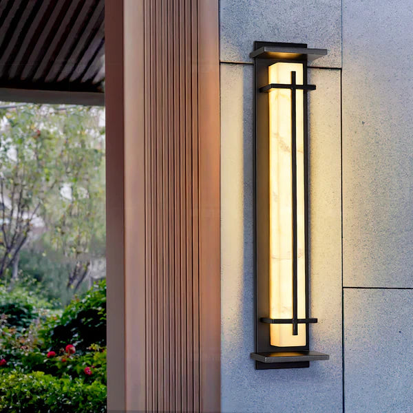 Stainless Steel Outdoor Wall Light Alabaster Look | Raylux