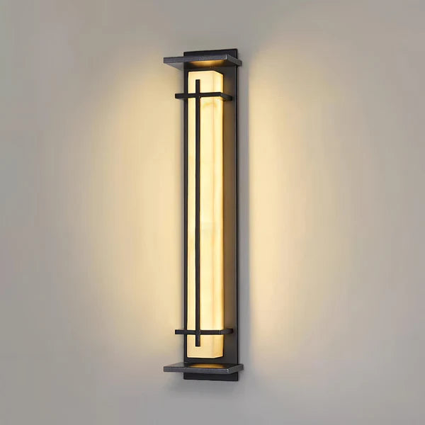 Stainless Steel Outdoor Wall Light Alabaster Look | Raylux