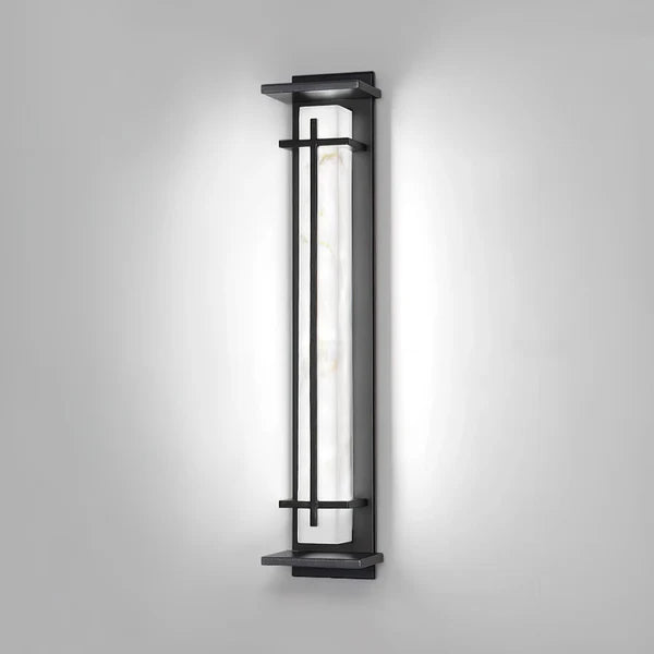 Stainless Steel Outdoor Wall Light Alabaster Look | Raylux