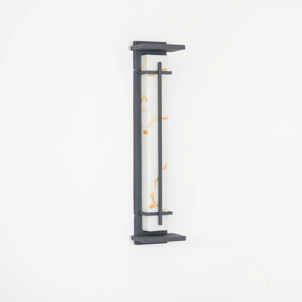 Stainless Steel Outdoor Wall Light Alabaster Look | Raylux