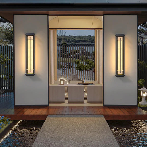 Stainless Steel Outdoor Wall Light Alabaster Look | Raylux
