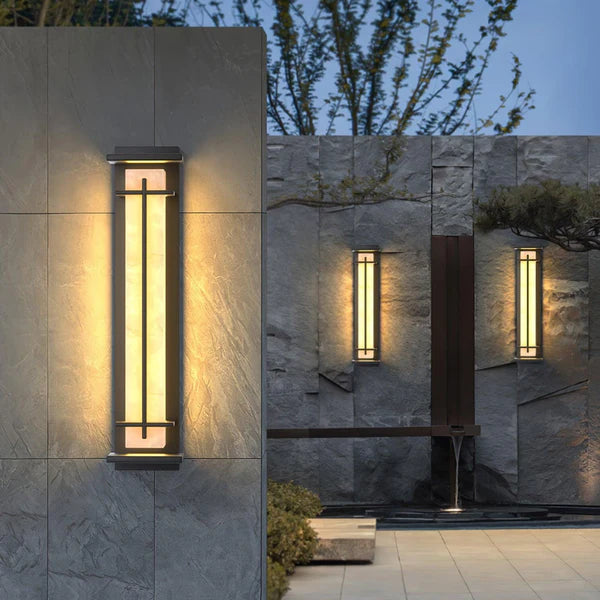 Stainless Steel Outdoor Wall Light Alabaster Look | Raylux